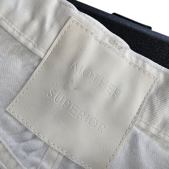 MOTHER The Half Pipe Ankle Jeans in Picket Fence, White, High Rise, Relaxed, 32 - Picture 6 of 10